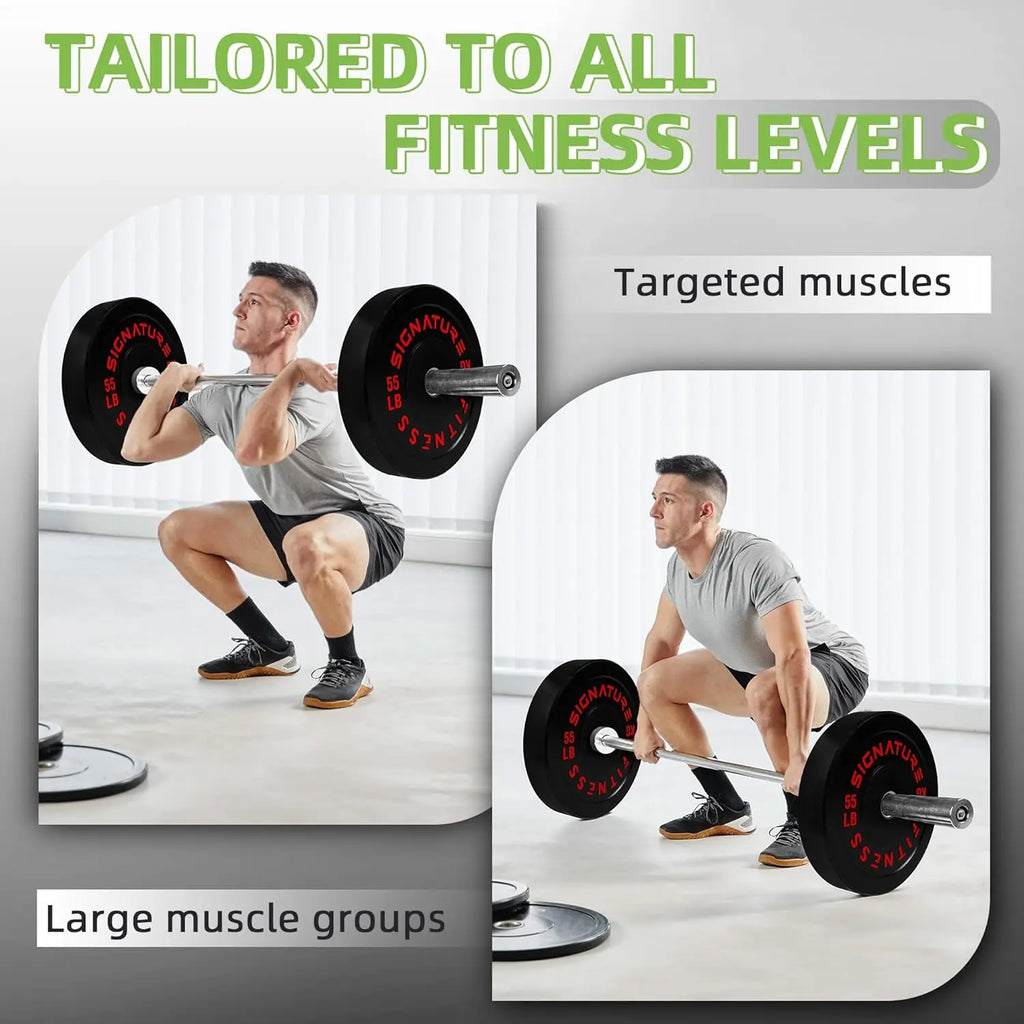 Strength Training & Weightlifting, Cast Iron Bumper Plates, Green, Multiple Options including Sets with Barbell