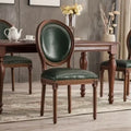 Armrest Beautiful Dining Chairs, Wood Rustic European Designer Leather Chair
