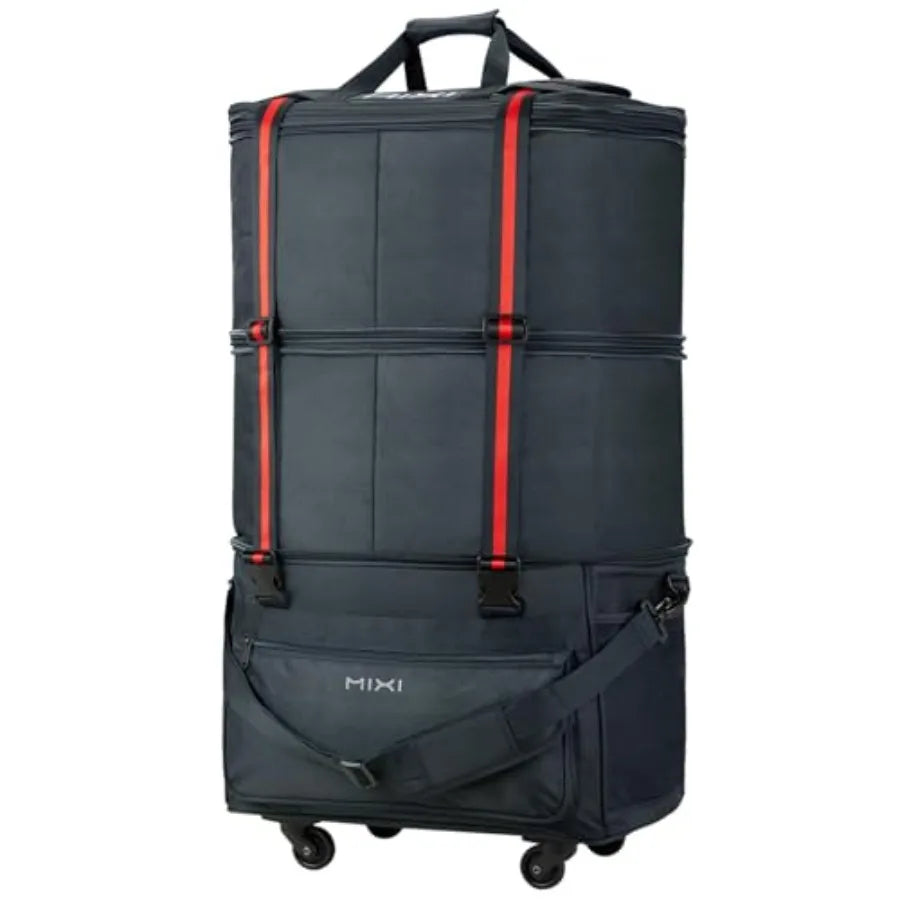 Travel Bag with Wheels Expandable Foldable Luggage Bag Collapsible Rolling Travel Duffel Bags Large Capacity Suitcase for Men W