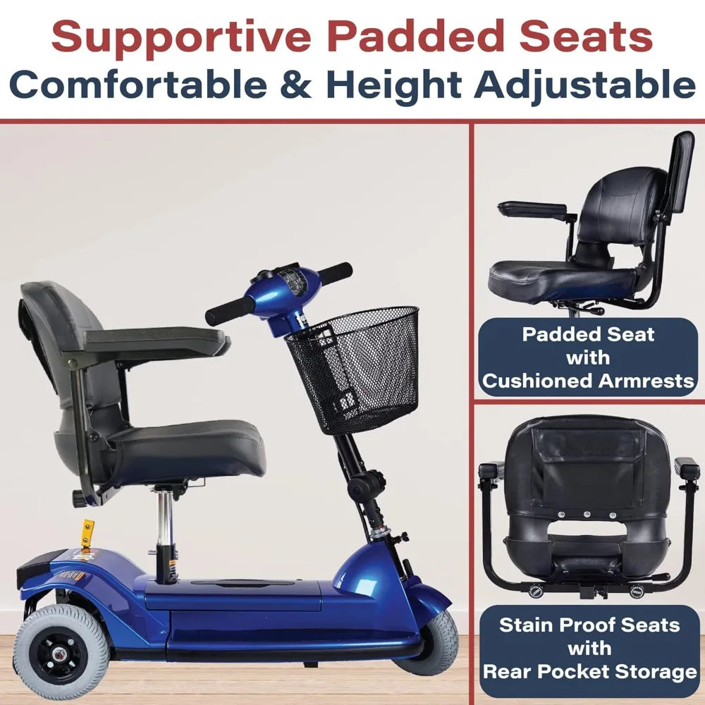 Zipr 3 Wheel Mobility Scooter - Electric Powered Portable Folding Wheelchair