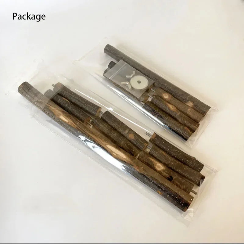 Natural Apple Wood Pet Parrot Raw Wood Fork Tree Branch Stand Rack