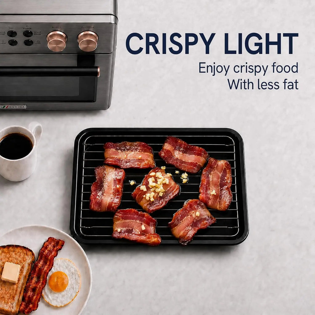 Infrared Heating 26.3 QT Air Fryer Toaster Oven, Large Countertop Convection Oven 10-in-1 Combo,