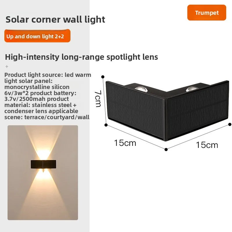 Outdoor Solar Wall Washing Lights For The Courtyard For The Gates And Pillars Of The Villa On The Corners And Corners Of The Wal