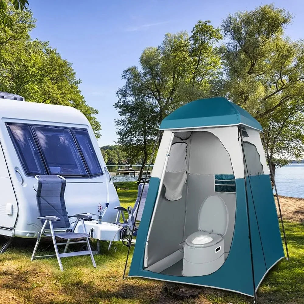 Portable Toilet Camping Commode with Detachable Inner Bucket Removable Paper Holder