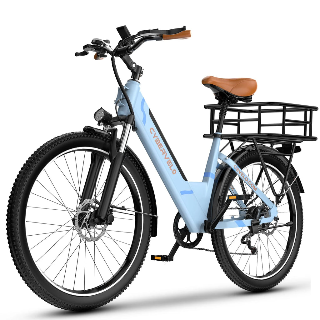 Cybervelo 1000W Peak 26" Electric Bike Adults 80Miles, Removable Battery, 7-Speed Ebike