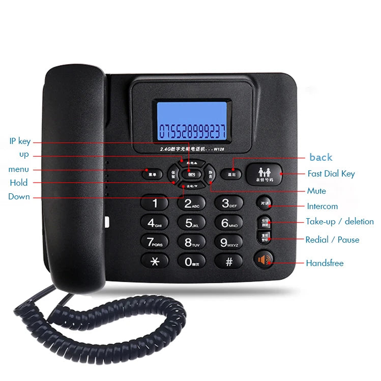 cordless Answering Machine 2.4G Corded Phone Handset  office home hotel Long Range Wireless Telephone 1- 4 handstes table phone
