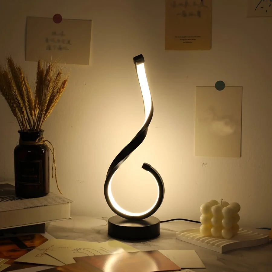A Modern Twisting Table Lamp,