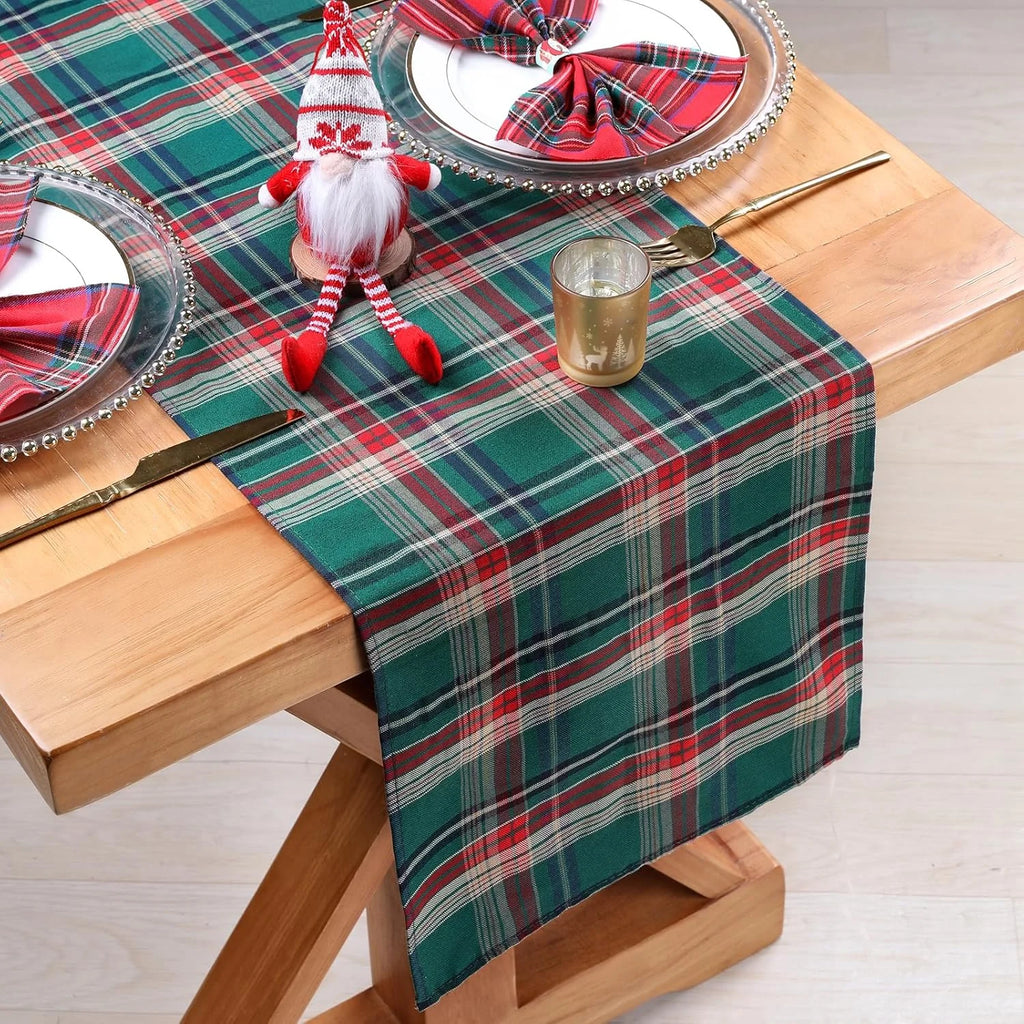 Christmas Table Runner Red Scottish Tartan Plaid Napkins Christmas Decorations For Home Festival Gifts New Year Party Placemat