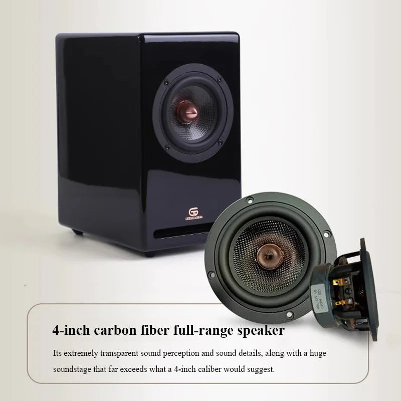 G1Pro HIFI Passive Bookshelf Speakers 4 Inch Carbon Fibre Full-range Paint Home Audiophile Passive Speakers 80W Output Power