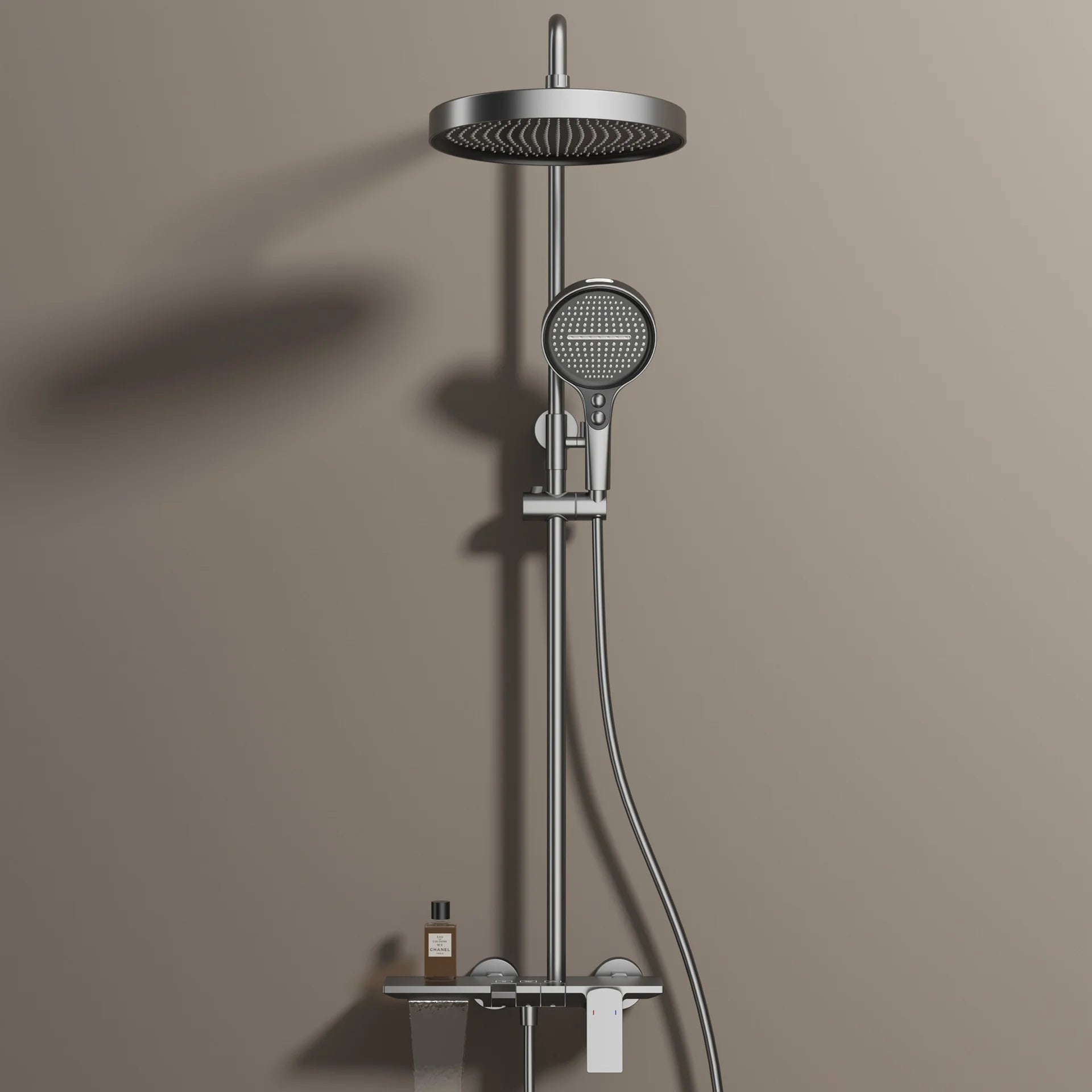 Gold Bathroom Shower Set Multifunctional Household Piano Button Rainfall Hotel Apartment Bathtub Pressurize Shower System Set