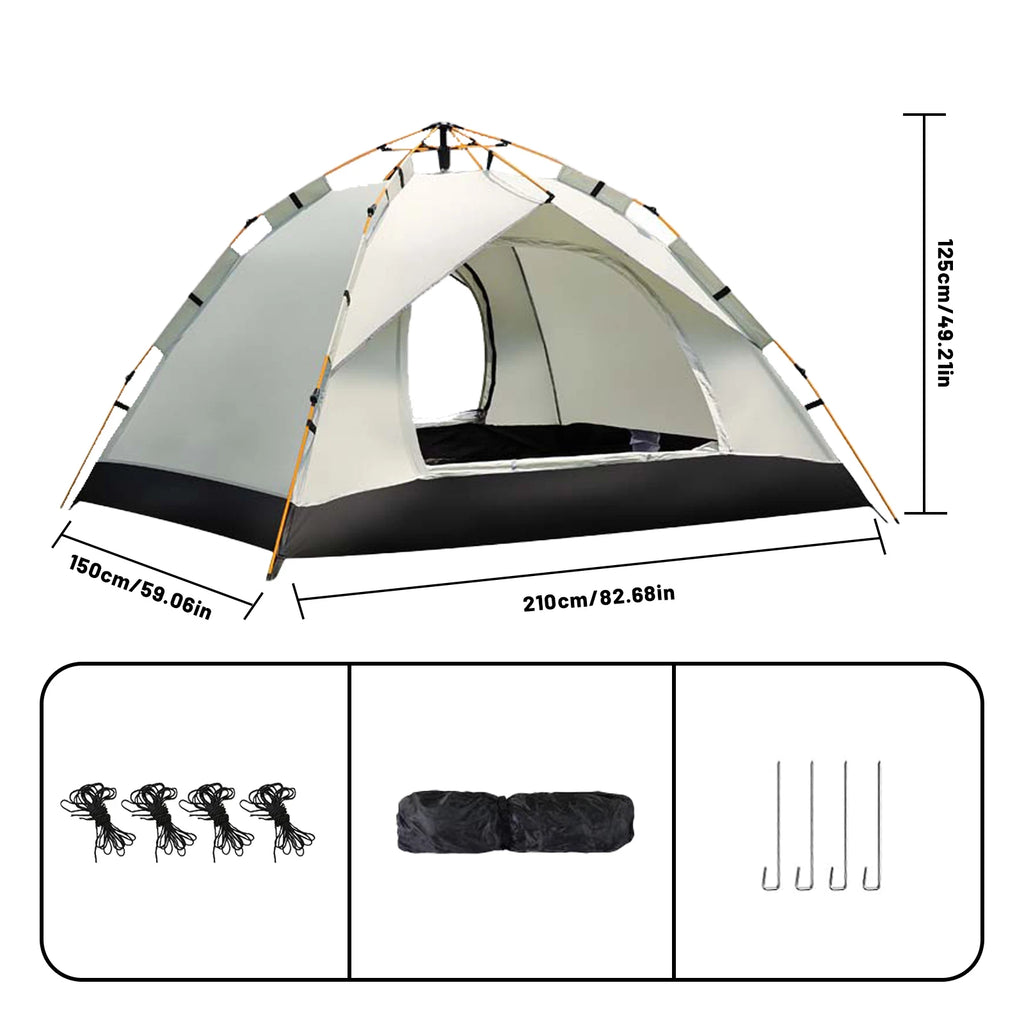 Small Silver Compact Auto-Tent - Quick 60-Second Setup Sunshade for 3-4 People,