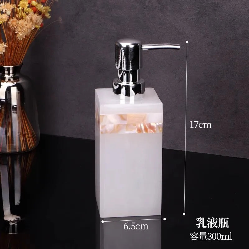 Natural Color Resin Toothbrush Set, Bathroom Accessories, Toilet Cup, 5 Piece Set