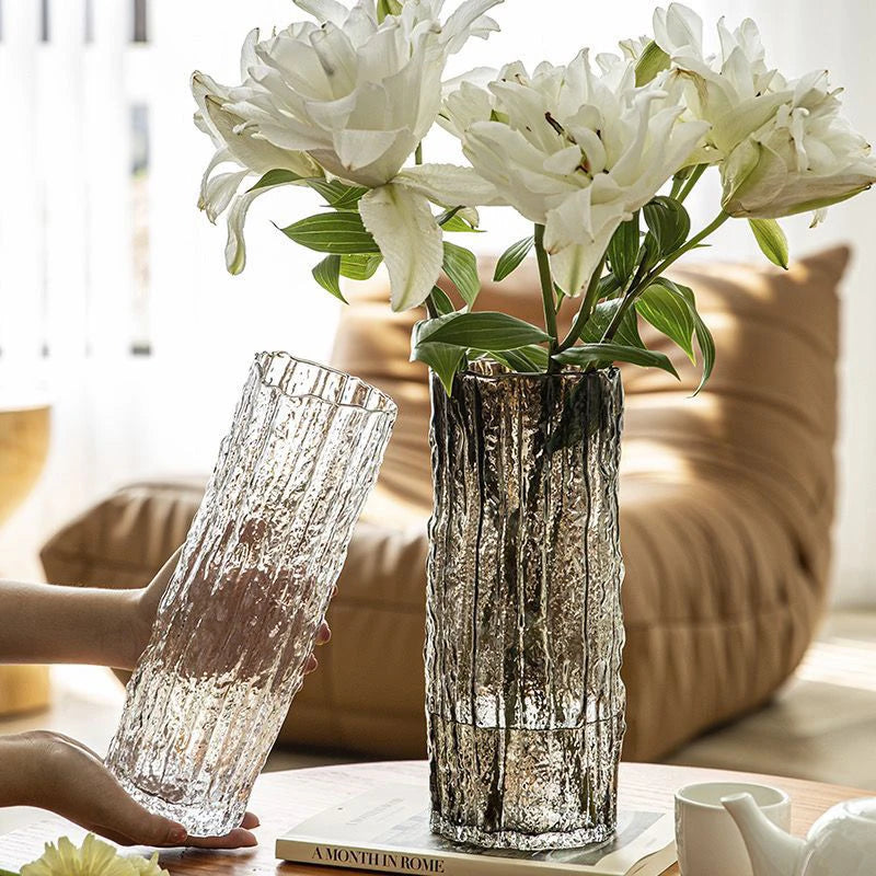 1PCS Minimalist Wind Glacier Vase Transparent Glass Vase