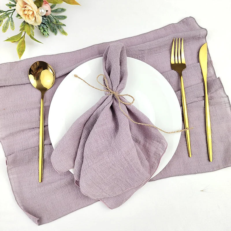 Set of 6  Terracotta Cloth Napkins, Cotton Factory Wholesale Fabric Serviette Gauze Table Towels