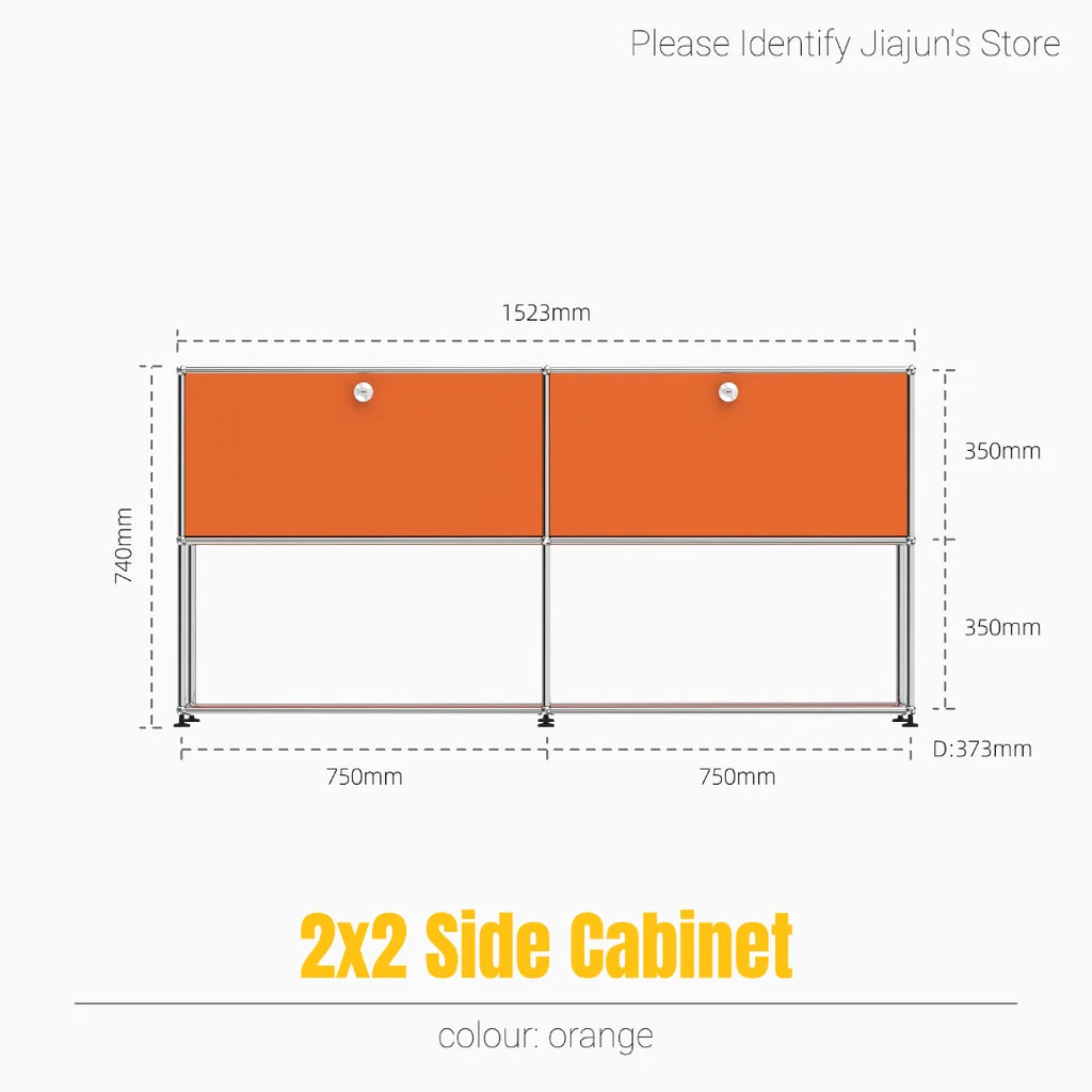Hot-Seller | Minimalist Steel Storage Side Cabinet, Slim Profile Flip Door Unit