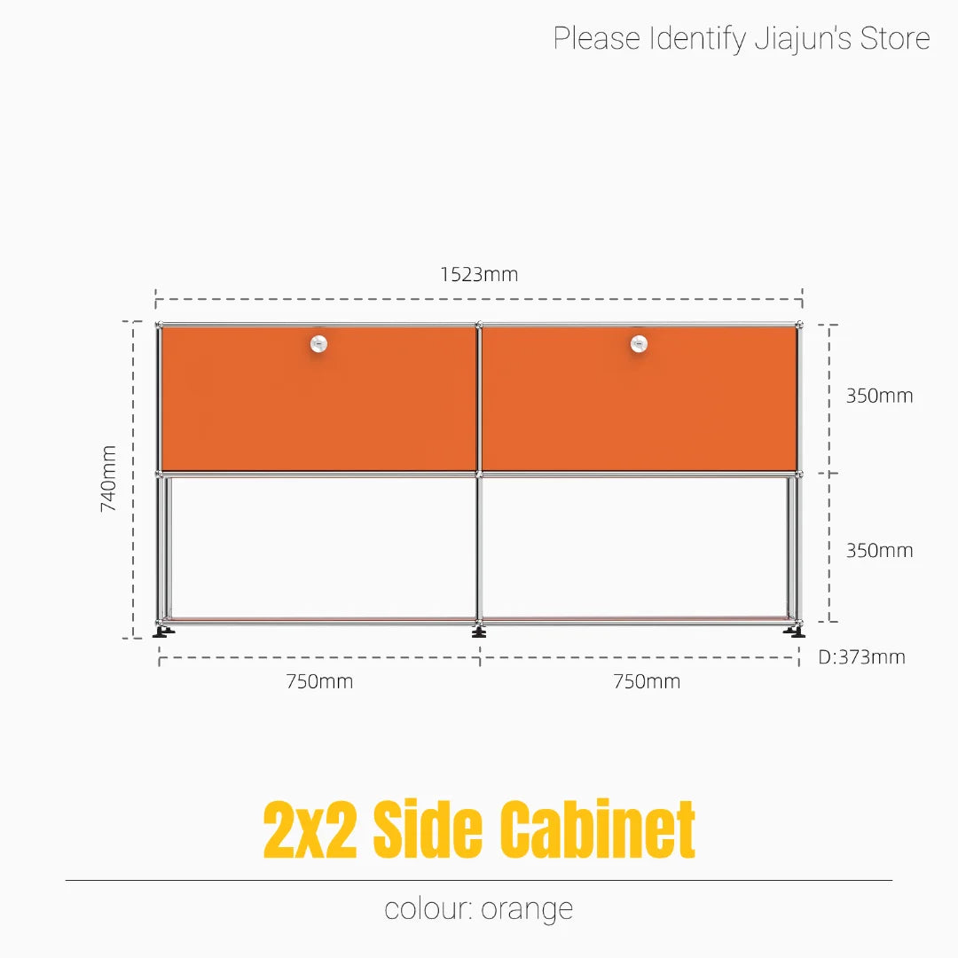 Hot-Seller | Minimalist Steel Storage Side Cabinet, Slim Profile Flip Door Unit