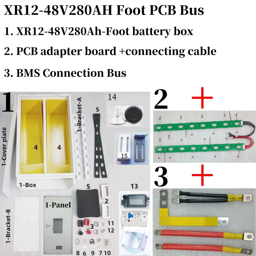 XR12 Lifepo4 Lithium Battery BOX DIY Kit For EVE CATL 280AH 302AH JK Inverter BMS V19 4.3 LCD Solar Home Energy Storage System