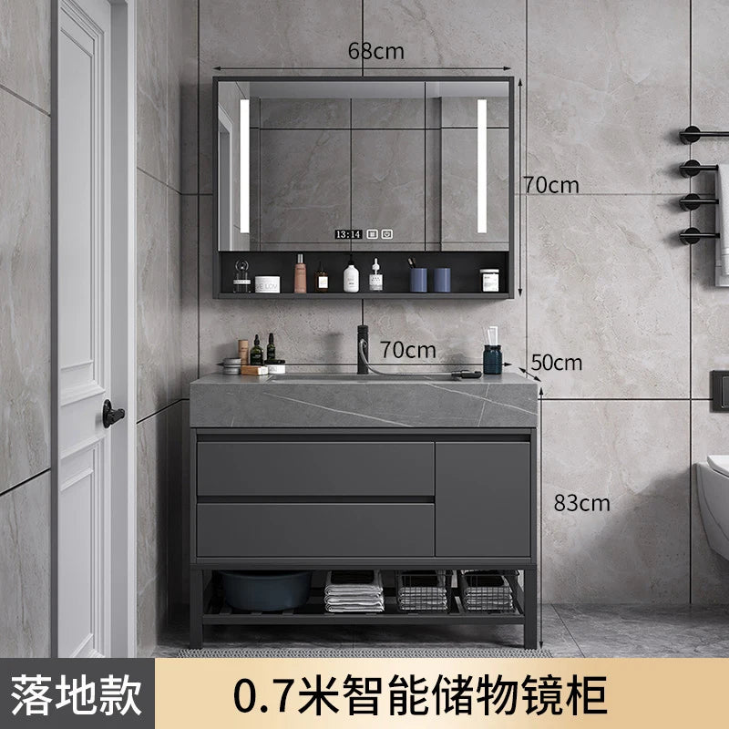 Washbasin Floor Bathroom Cabinets, Vintage Drawer Light Toilet Bathroom Cabinets