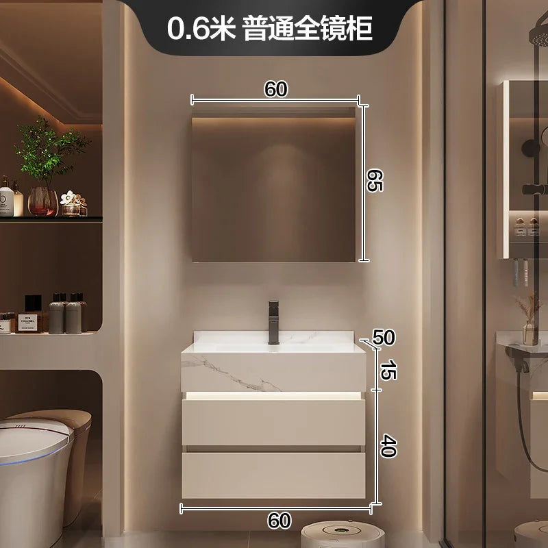 Luxury Bathroom Vanity Cabinet with Storage, Mirror, Wall Shelves