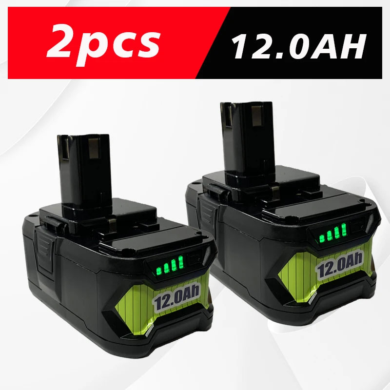 2026 New For RYOBI 18V 12.0AH Lithium Battery P103/P108 Cordless Drill Hammer Impact Wrencible Battery