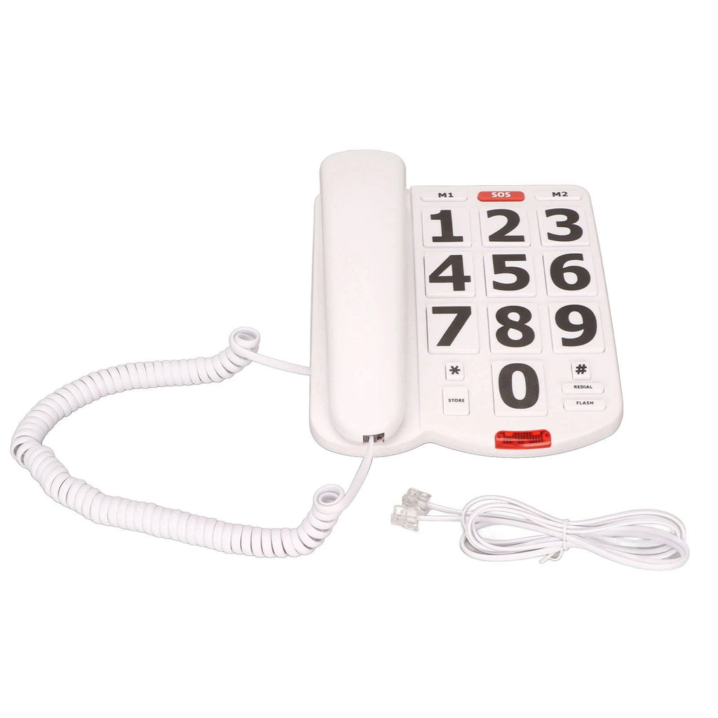Big Button Telephone, Adjustable Volume, Last Number Redialing Corded Landline