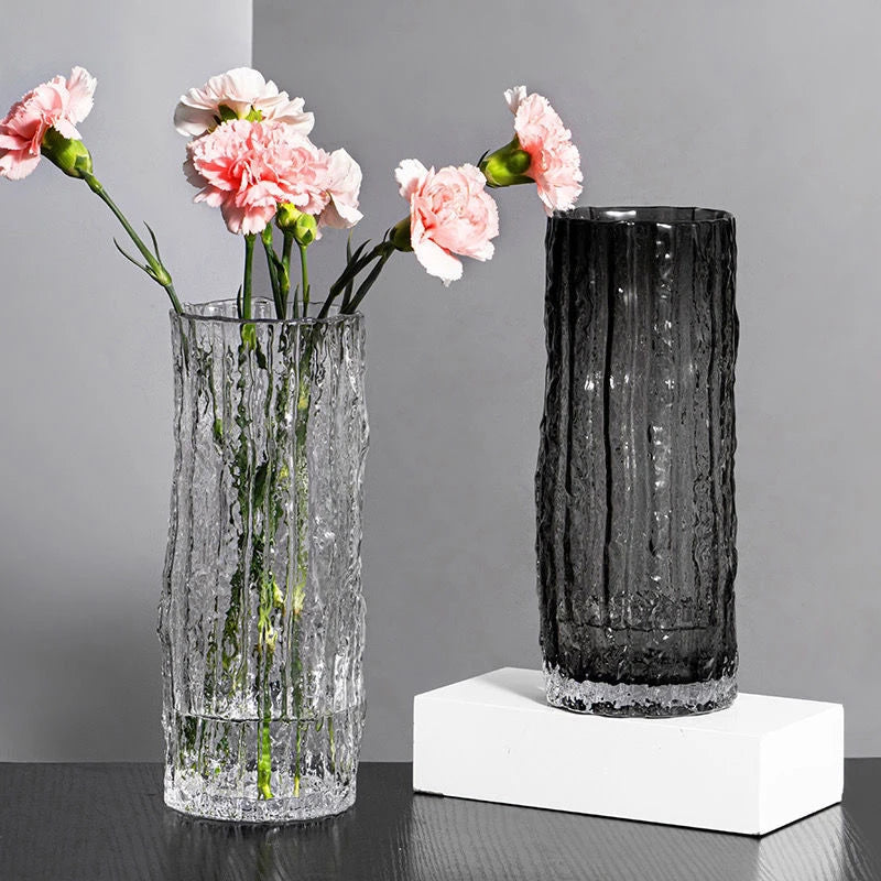 1PCS Minimalist Wind Glacier Vase Transparent Glass Vase
