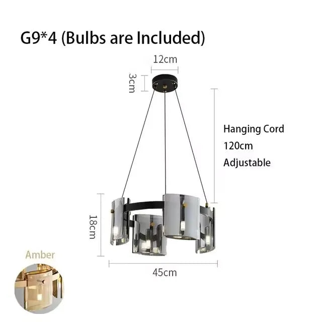 Modern Artistic Square Glass Pendant LED Lights