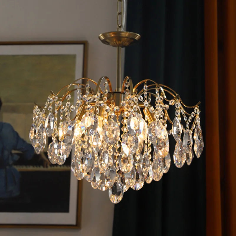 Luxury French Crystal Ceiling Pendant LED Lamp  Chandeliers