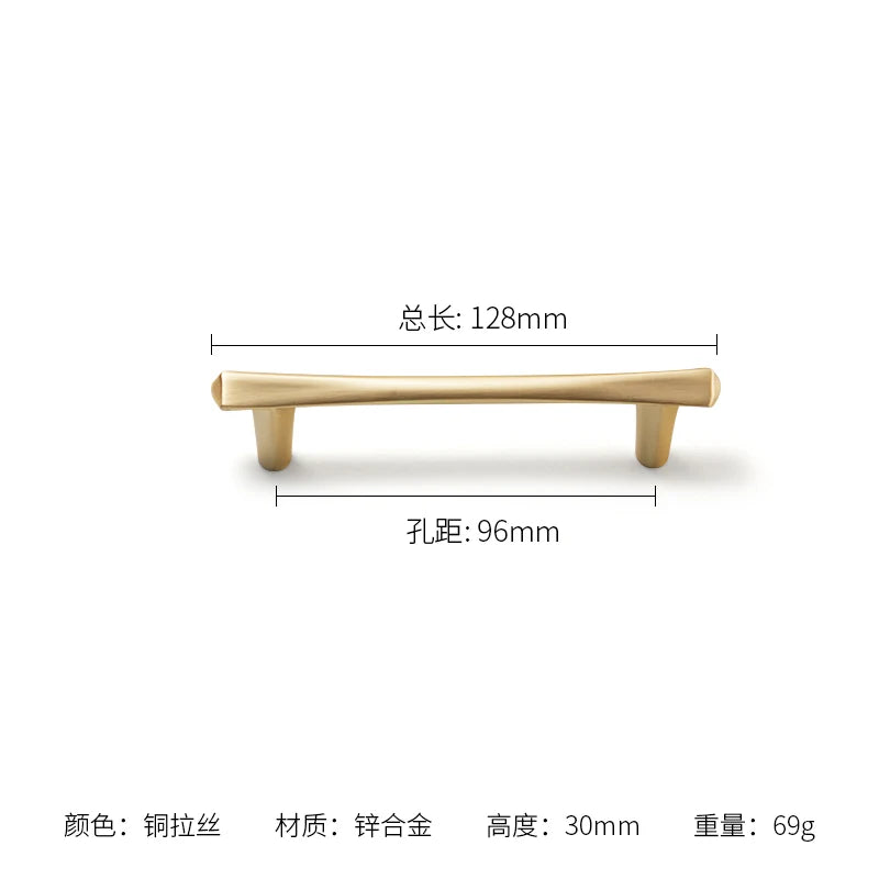 Gold Modern Zinc Alloy Cabinet Drawer Handles