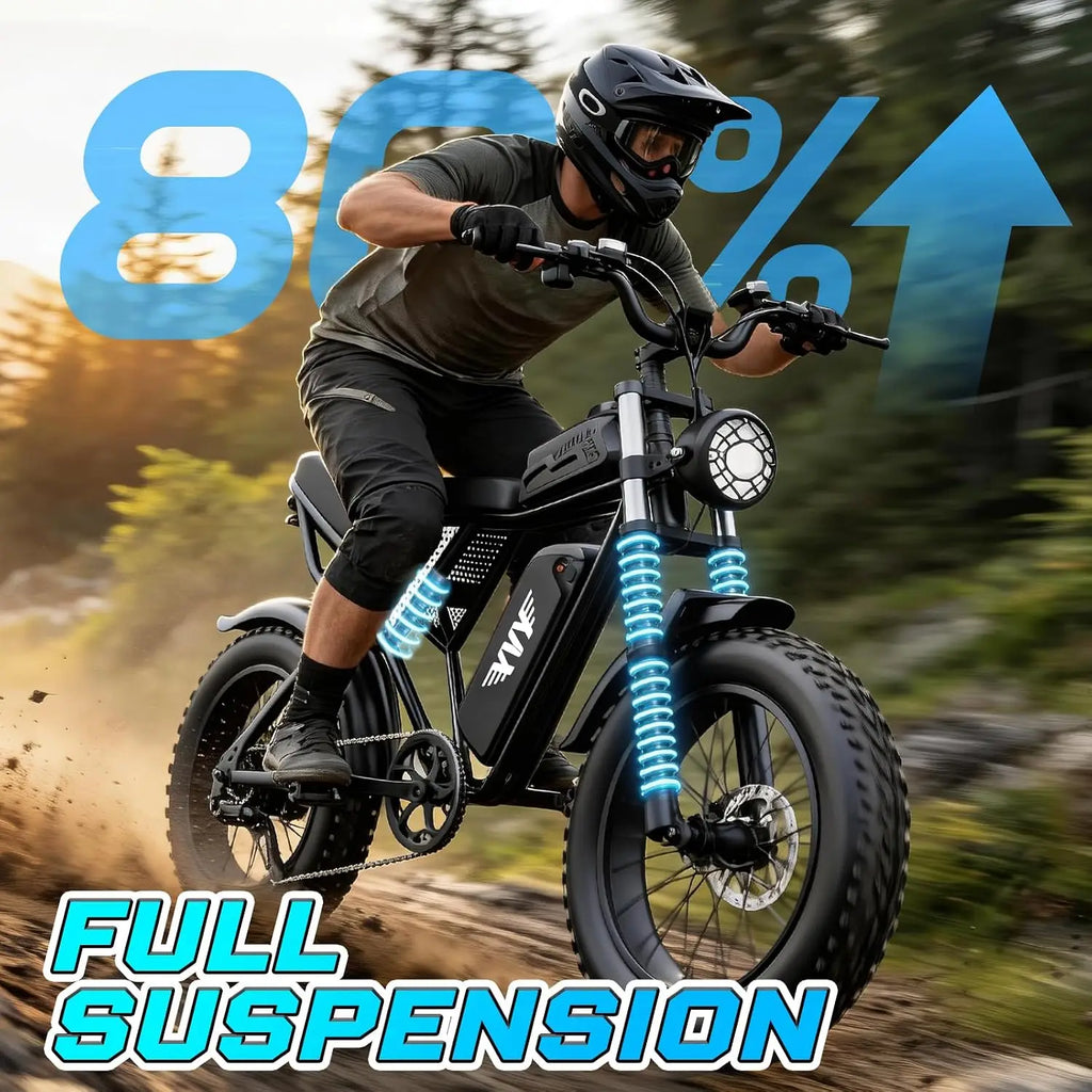 Adult Electric Bike, 1500W-2000W Peak Motor Moped Style E-Bike, 48V15.6Ah-25Ah Removable Battery, 30-90Miles Range,