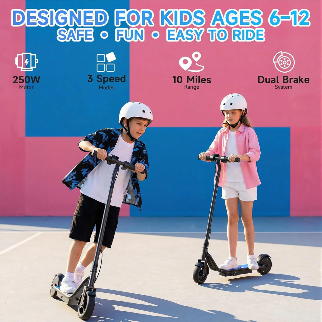 USA Stock Electric Scooter for Kids, 250W Motor, 9 MPH Max Speed,