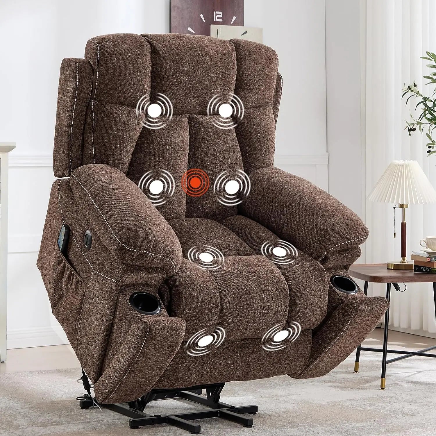 Large Power Lift Recliner Chairs with Massage and Heat for Elderly Big People,