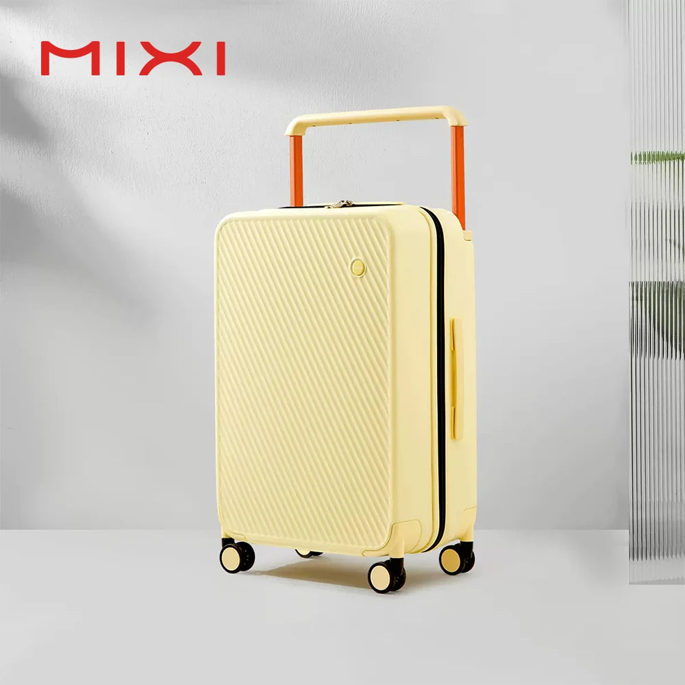 Mixi Gorgeous Wide Handle Suitcase 24" Travel Luggage Rolling Wheels Women Men 20" Carry On Cabin Hardside Patent Design
