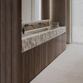Any Size Custom Vintage Travertine Double Undermount Sink Luxury Natural Stone Bathroom Vanity Cabinet Villa Home Furniture High
