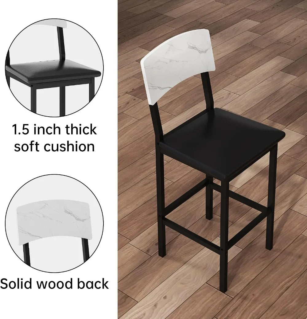 5-Piece Counter Height Dining Table Set with 4 Bar Stools,