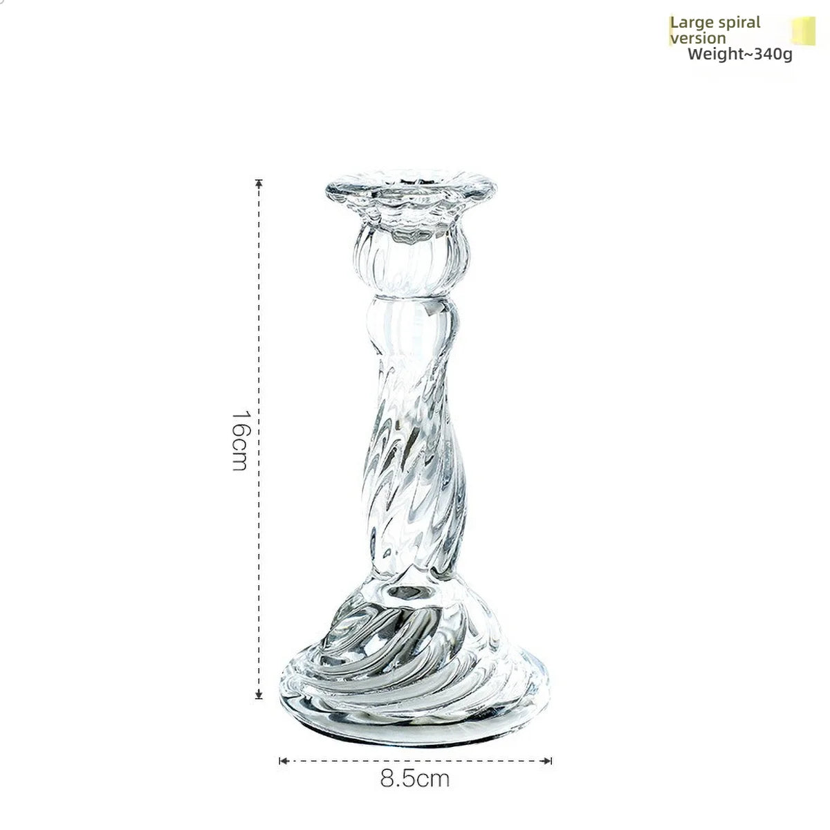 Glass Candle Wick Holder Clear Pillar Table Design Candlestick for Dining Decor