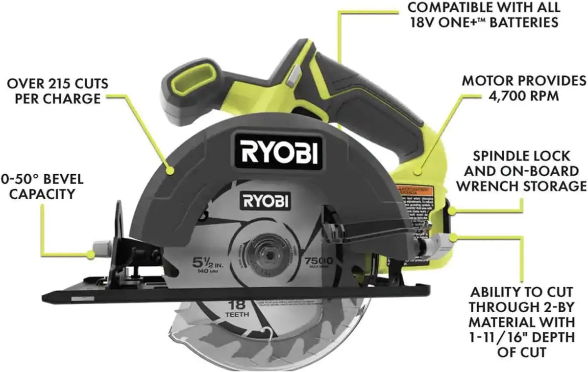 6 Power Tools Combo Kit Bundle with Tool Bag, and Holster, 6 Ryobi Tools, 2 Batteries, Charger, and 40 Piece Drill Bit Set