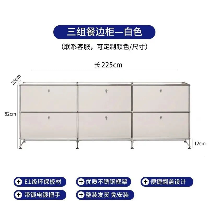 Modern Living Room Cabinet Modular Sideboard Storage Cabinets Combination TV Stand for Customizable Steel Frame Wood  Furniture