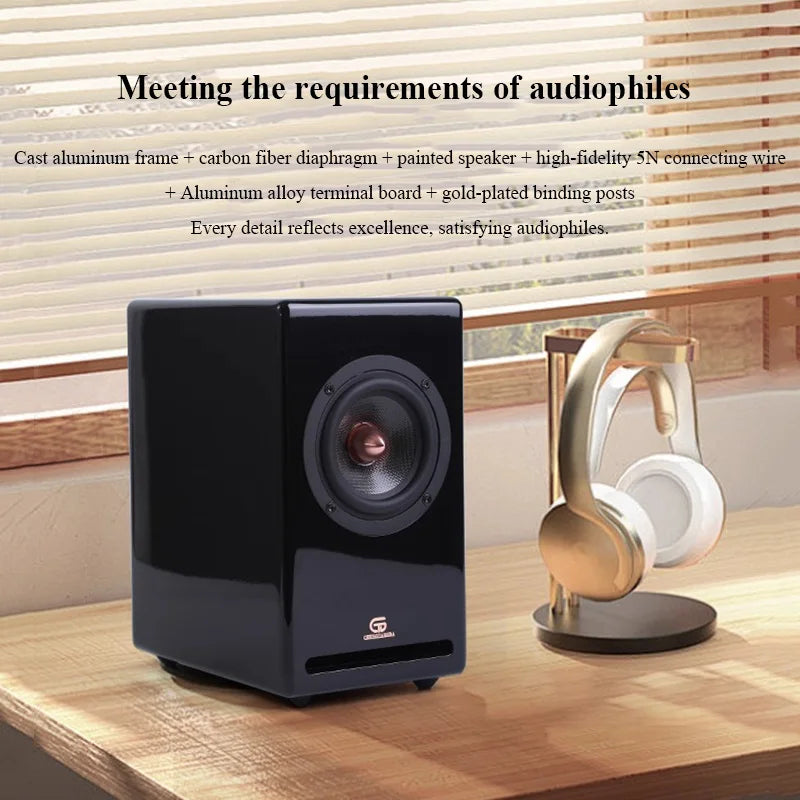 G1Pro HIFI Passive Bookshelf Speakers 4 Inch Carbon Fibre Full-range Paint Home Audiophile Passive Speakers 80W Output Power