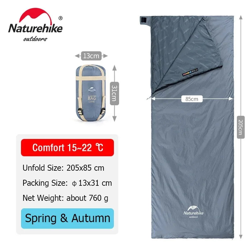 Naturehike LW180 Sleeping Bag Ultralight 3 Seasons Spring Summer Sleeping Bag Outdoor Hiking Camping Sleeping Bag