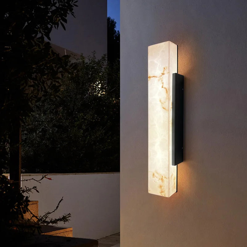 Modern Minimalist Outdoor Waterproof IP65 Lmitated Marble LED Wall Light