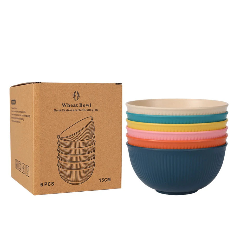 Wheat Straw Dinnerware Set Eco-friendly Safety Plates Cups Bowels, Tableware Set for Outdoor Camping