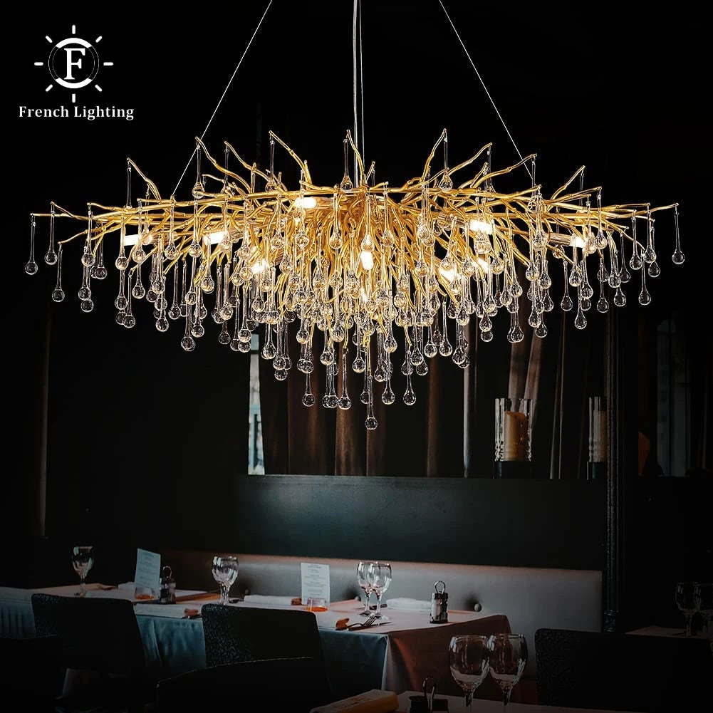 Nordic Luxury Gold LED Crystal Chandelier