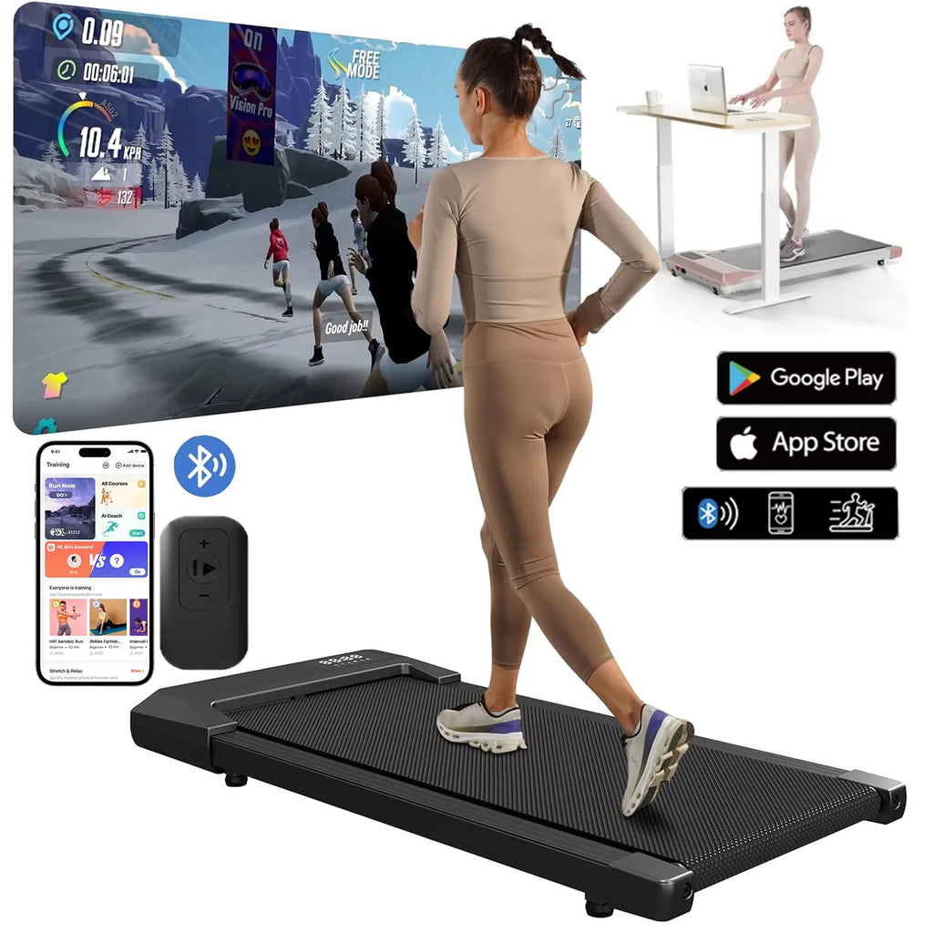 2.5HP Treadmill & Walking Pad, LCD Digital Data Display, 2in1 Walking Running Fitness Exercise Machine