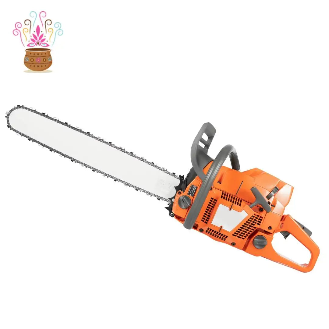 Gas Chainsaw, 71.8CC 3.9KW 2800RPM 24in Alloy Guide Bar Manganese Steel Quenched Chain Petrol Logging Saw