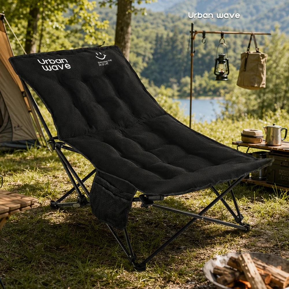 Outdoor folding bed, camping bed with mattress, portablefolding bed, 330 Ib capacity,