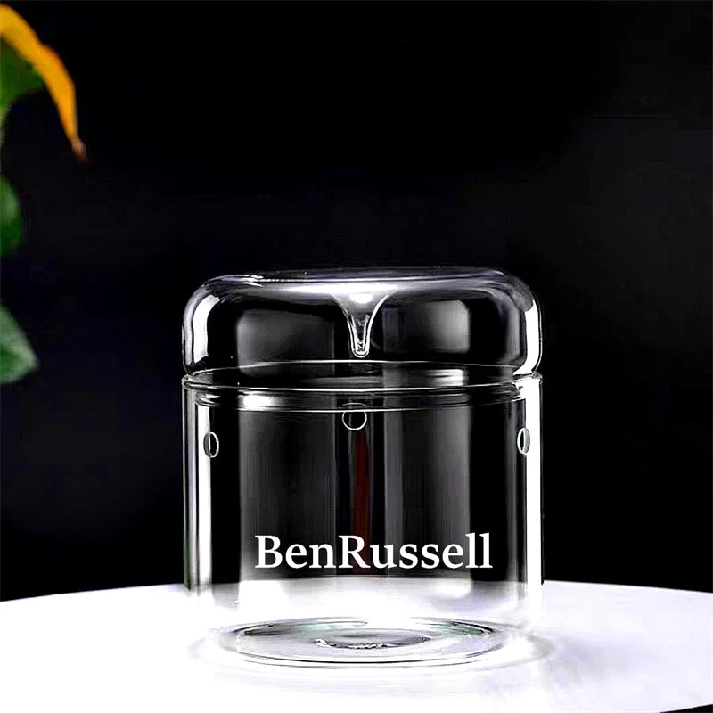 Micro Landscape Glass Terrarium,With Dew Collection Cover