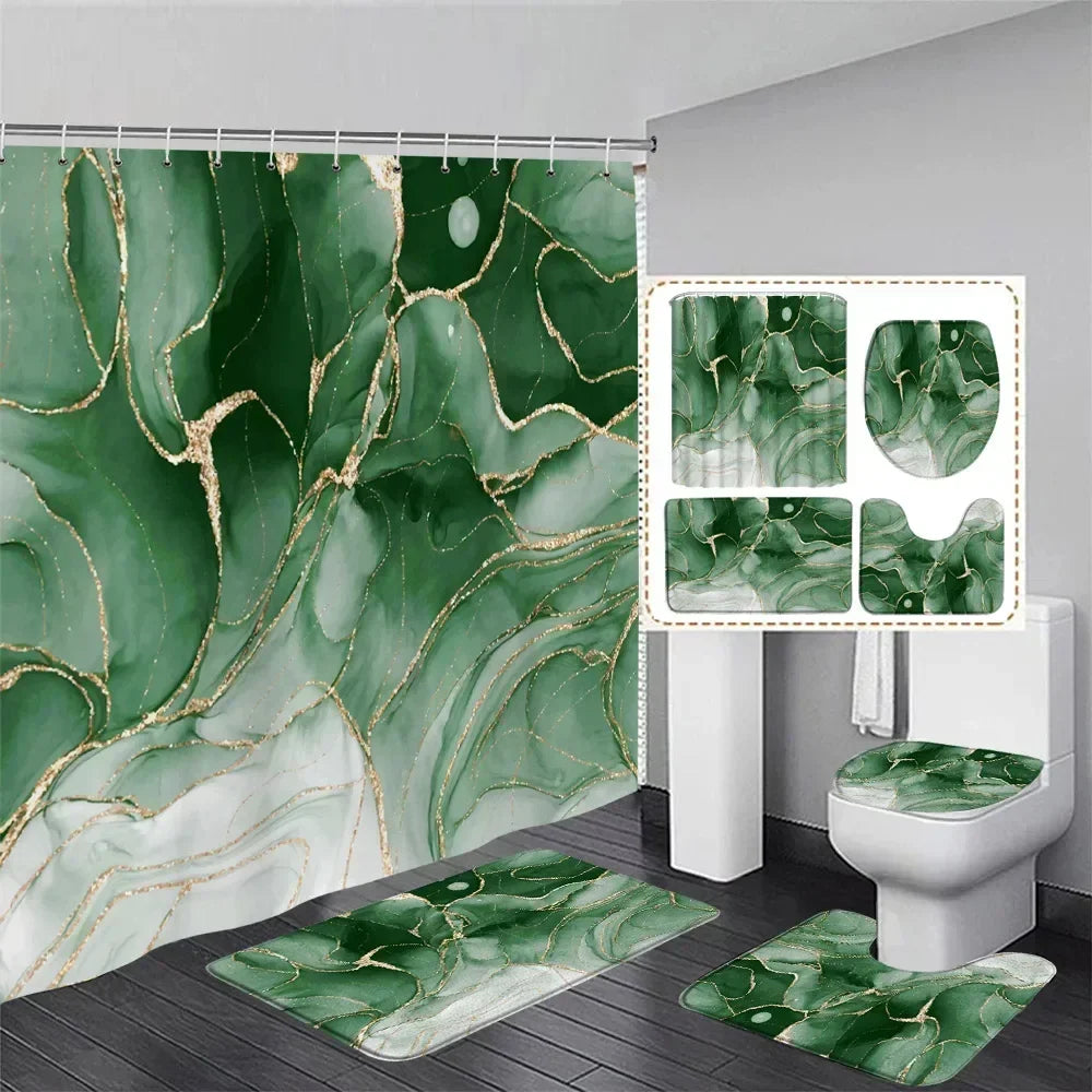 Abstract Art Bathroom Decor Door Rug Bath Mat Toilet Lid Cover