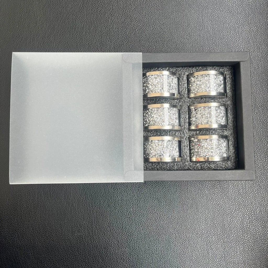 4/6/8 Pcs Crystal Glass Napkin Ring Bling Diamond Napkin Holder Set Christmas Thanksgiving Table Decorations Serviette Buckles
