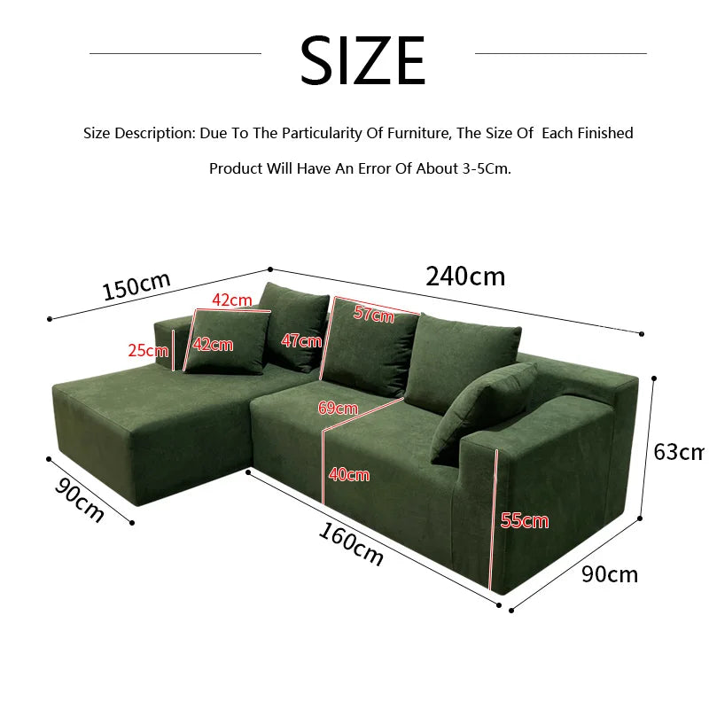 Modern Fabric Upholstered Corner Sofa